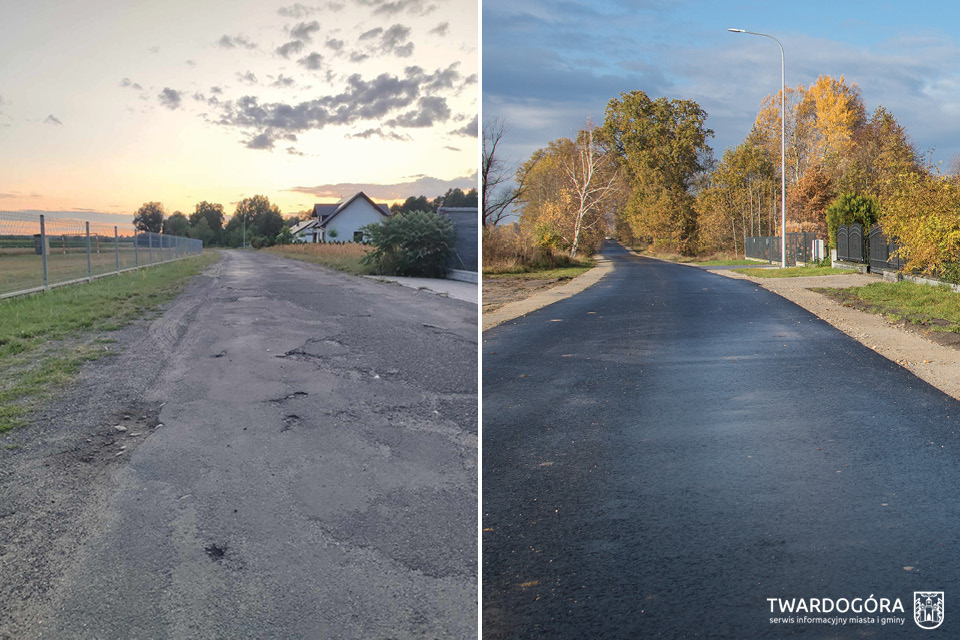 Droga w Olszówce z nową nawierzchnią