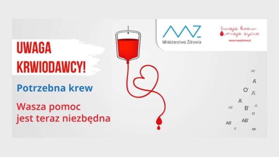 Potrzebna krew. Centrum Krwiodawstwa we Wrocławiu prosi o pomoc
